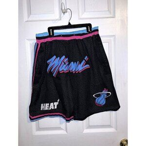Just Don Shorts Mens MIAMI HEAT Basketball Made In USA Sz XL